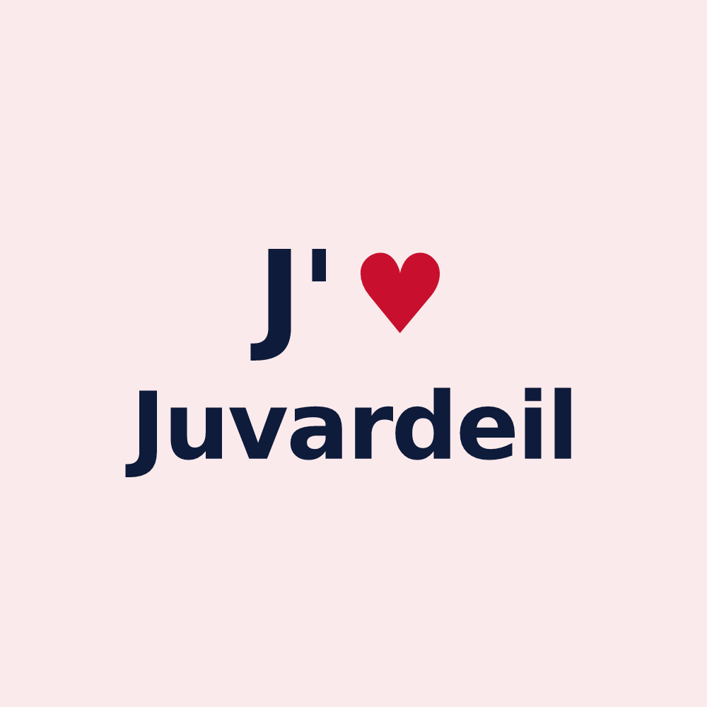 Magnet personnalisé Juvardeil — design « J'aime Juvardeil » imprimé sur le magnet