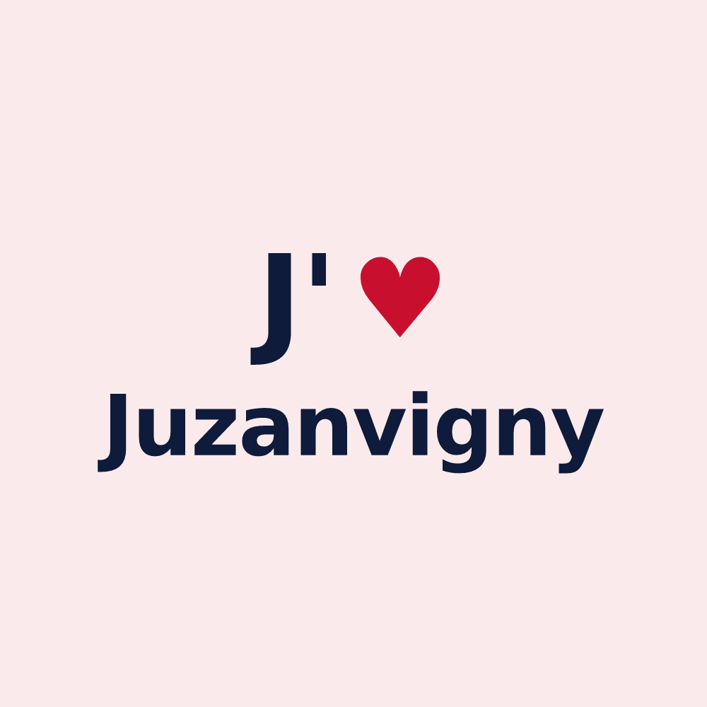 Magnet personnalisé Juzanvigny — design « J'aime Juzanvigny » imprimé sur le magnet