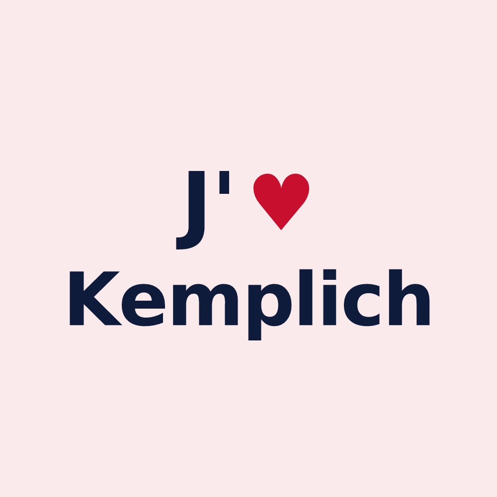 Magnet personnalisé Kemplich — design J'aime Kemplich