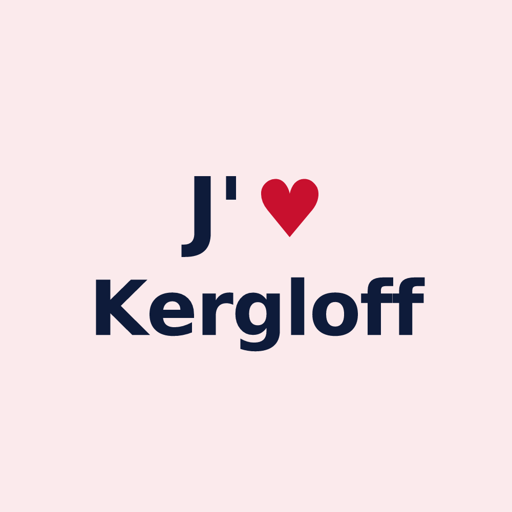 Magnet personnalisé Kergloff — design « J'aime Kergloff » imprimé sur le magnet