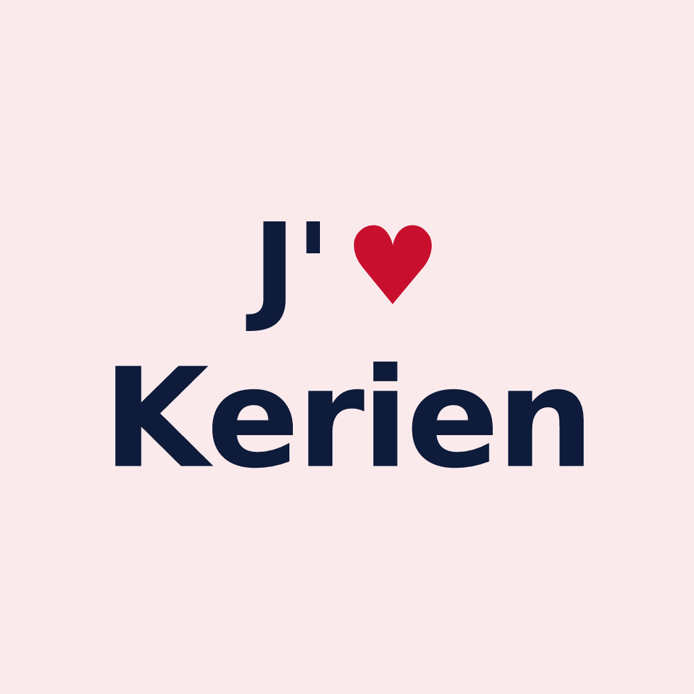 Magnet personnalisé Kerien — design « J'aime Kerien » imprimé sur le magnet