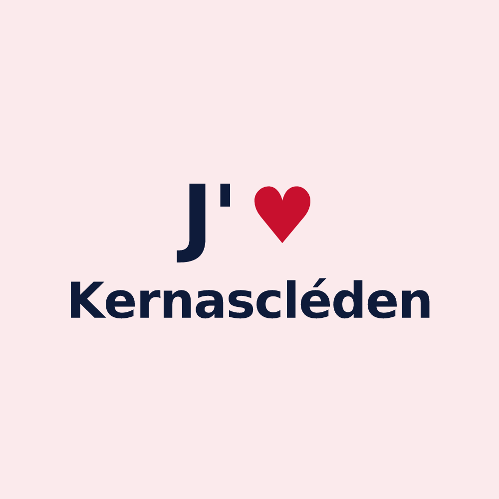 Magnet personnalisé Kernascléden — design « J'aime Kernascléden » imprimé sur le magnet