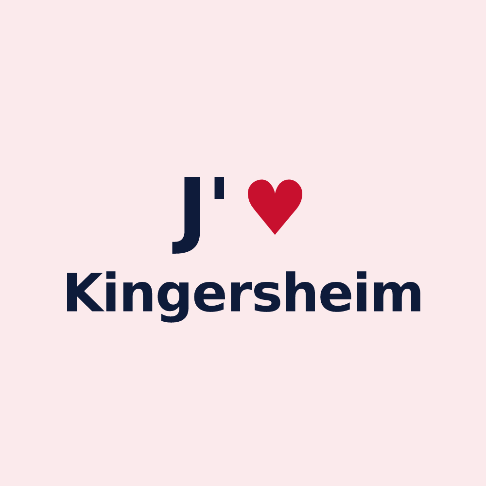 Magnet personnalisé Kingersheim — design J'aime Kingersheim