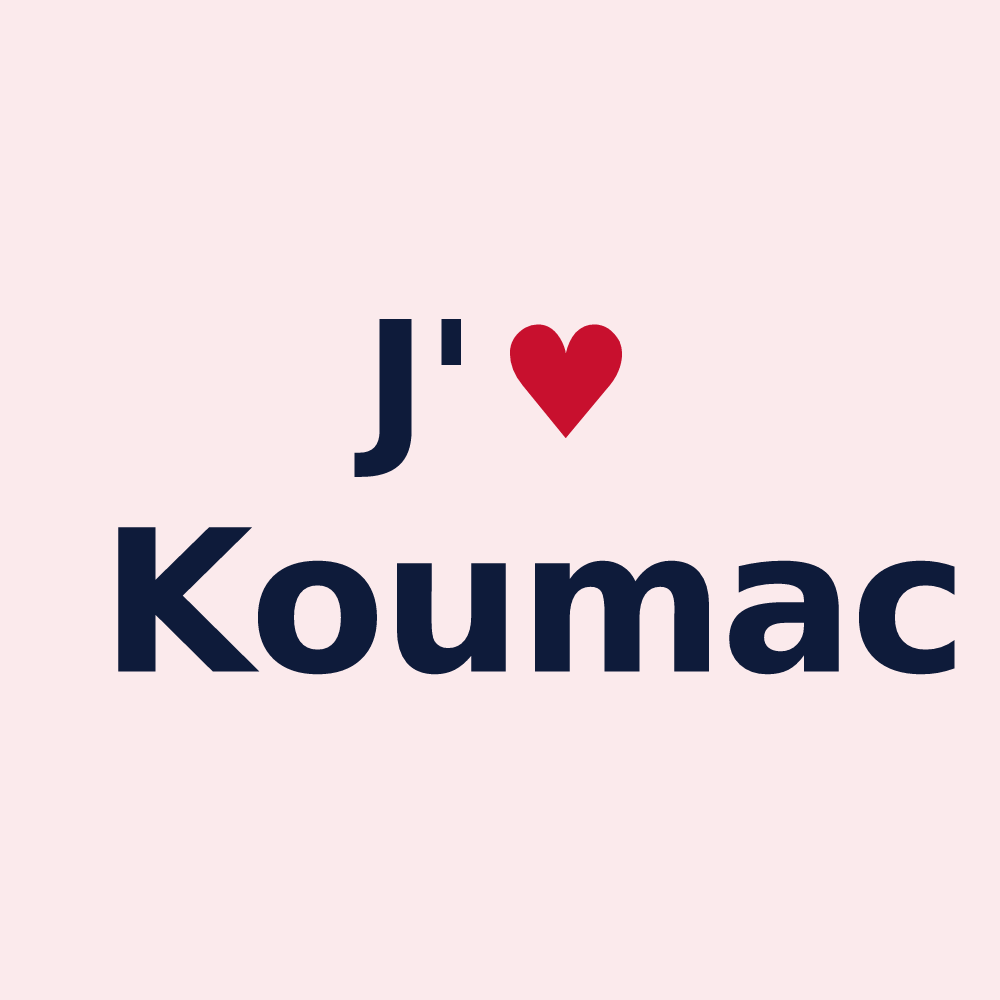 Magnet personnalisé Koumac — design « J'aime Koumac » imprimé sur le magnet