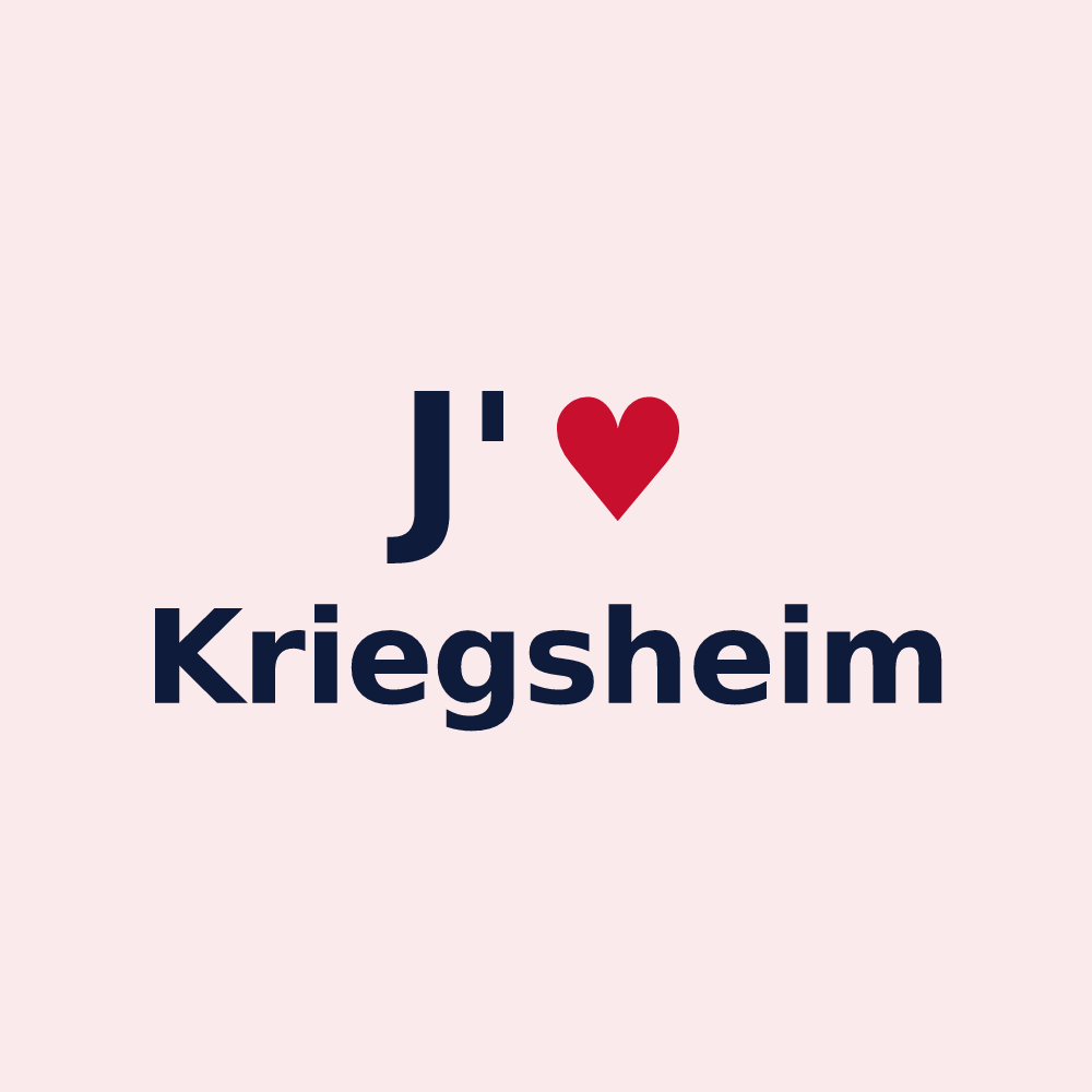 Magnet personnalisé Kriegsheim — design J'aime Kriegsheim
