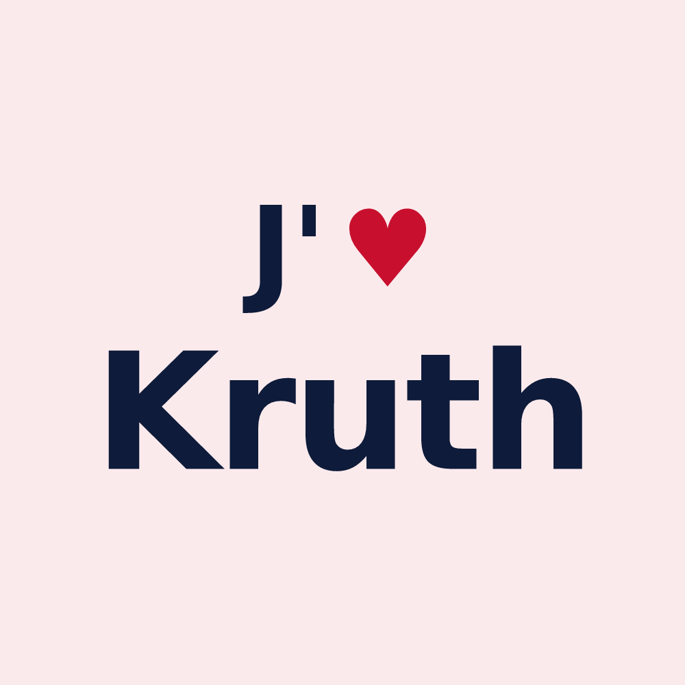 Magnet personnalisé Kruth — design « J'aime Kruth » imprimé sur le magnet