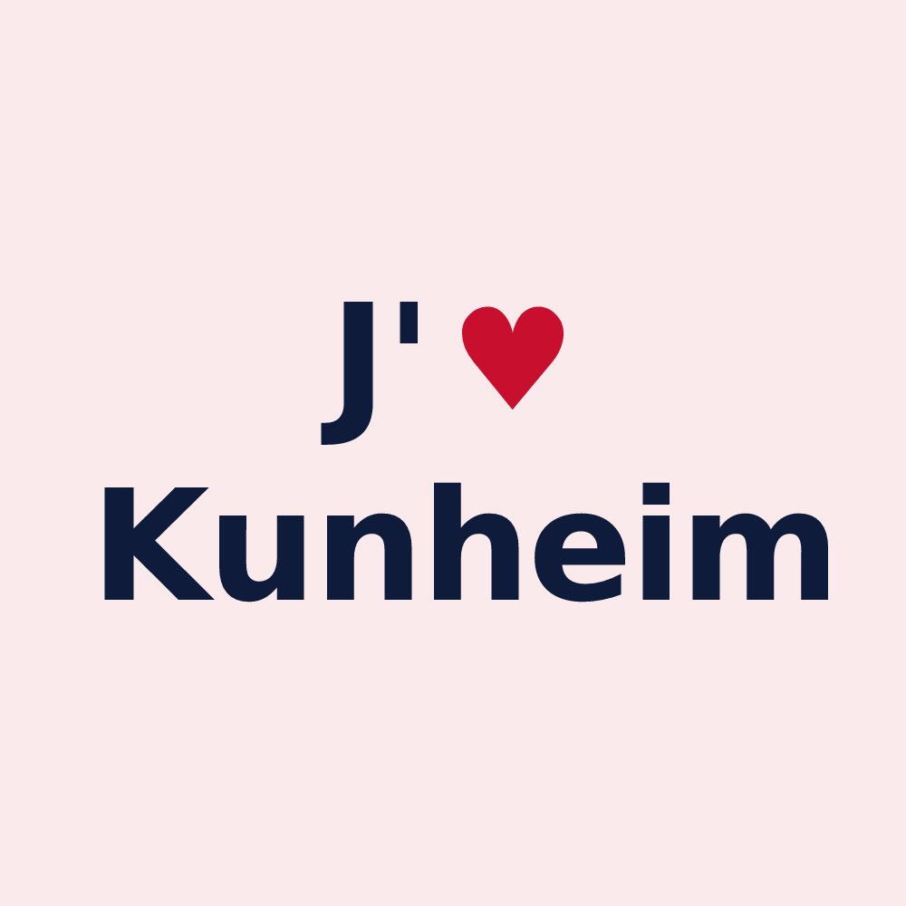 Magnet personnalisé Kunheim — design J'aime Kunheim