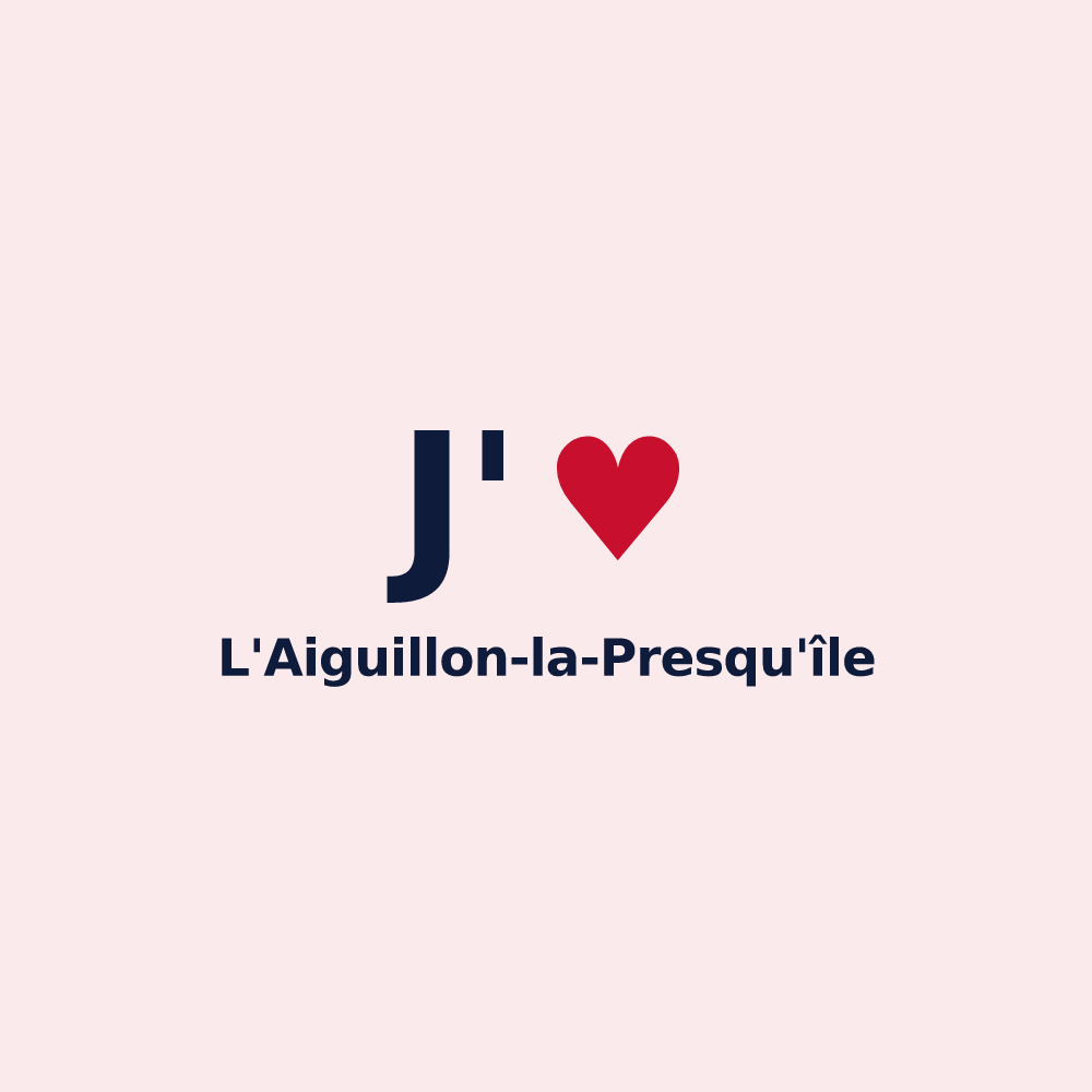 Magnet personnalisé L'Aiguillon-la-Presqu'île — design J'aime L'Aiguillon-la-Presqu'île