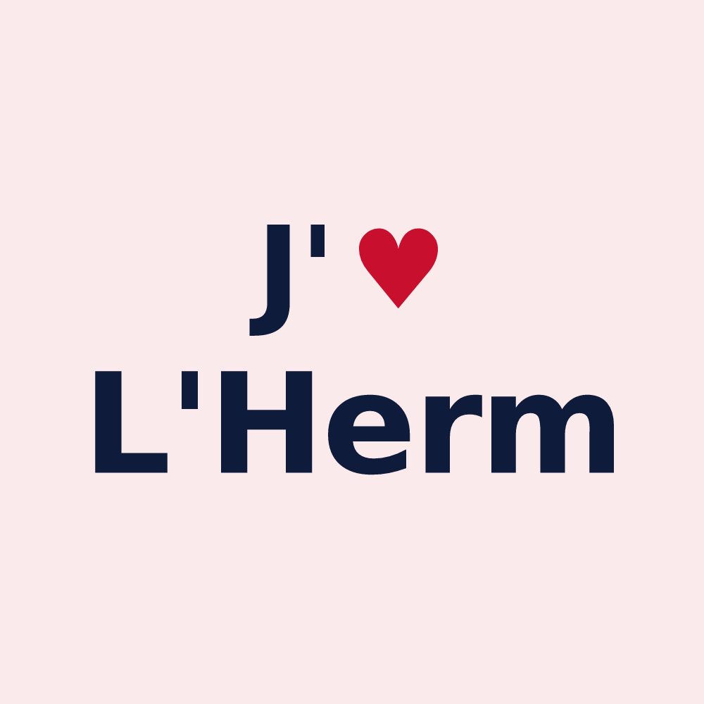 Magnet personnalisé L'Herm — design « J'aime L'Herm » imprimé sur le magnet