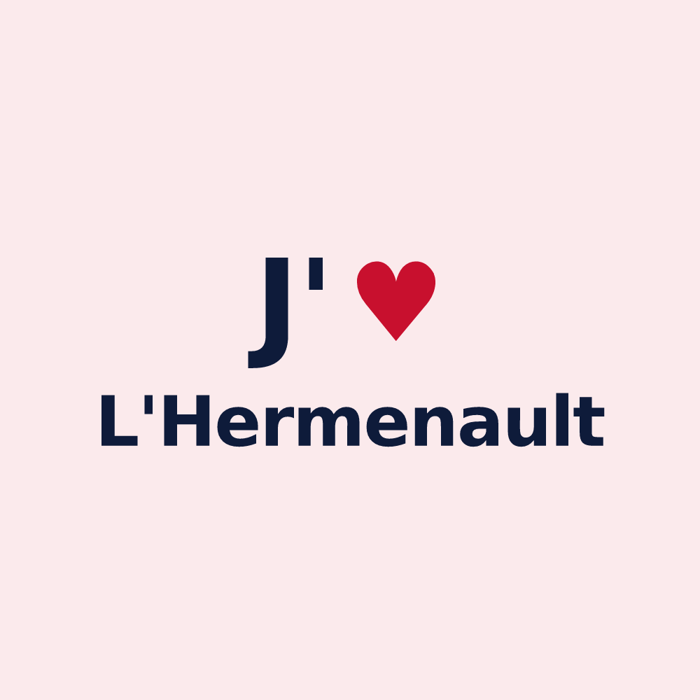 Magnet personnalisé L'Hermenault — design J'aime L'Hermenault