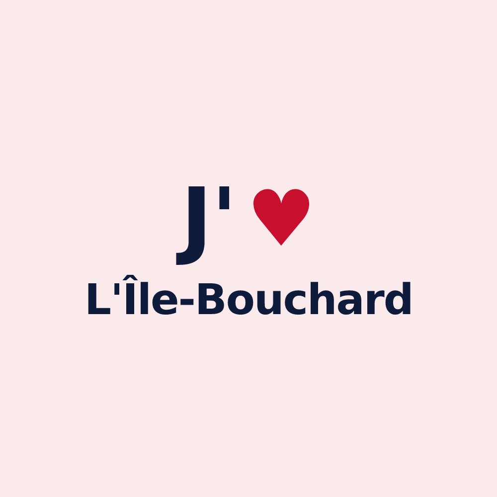Magnet personnalisé L'Île-Bouchard — design J'aime L'Île-Bouchard