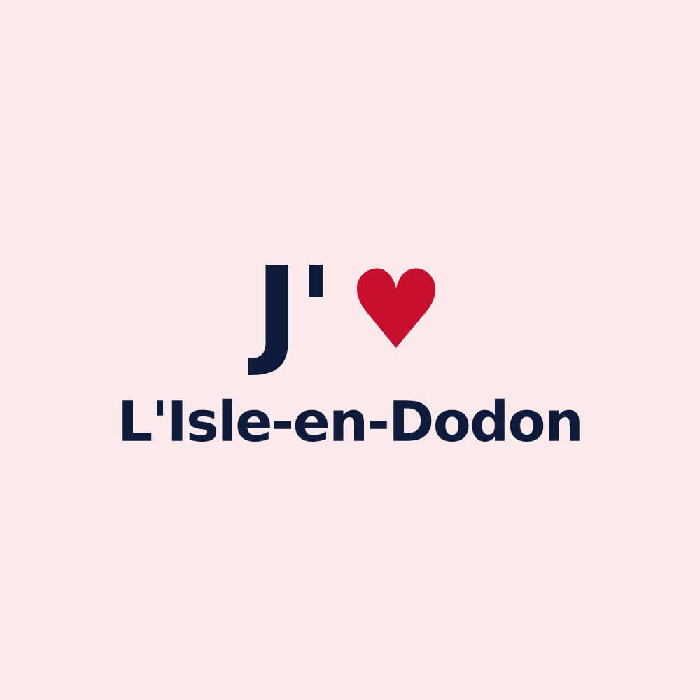 Magnet personnalisé L'Isle-en-Dodon — design J'aime L'Isle-en-Dodon
