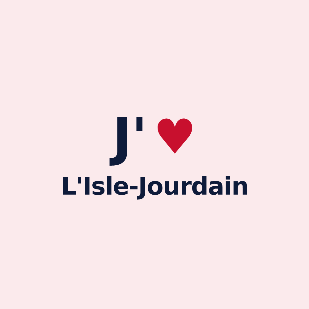 Magnet personnalisé L'Isle-Jourdain — design J'aime L'Isle-Jourdain