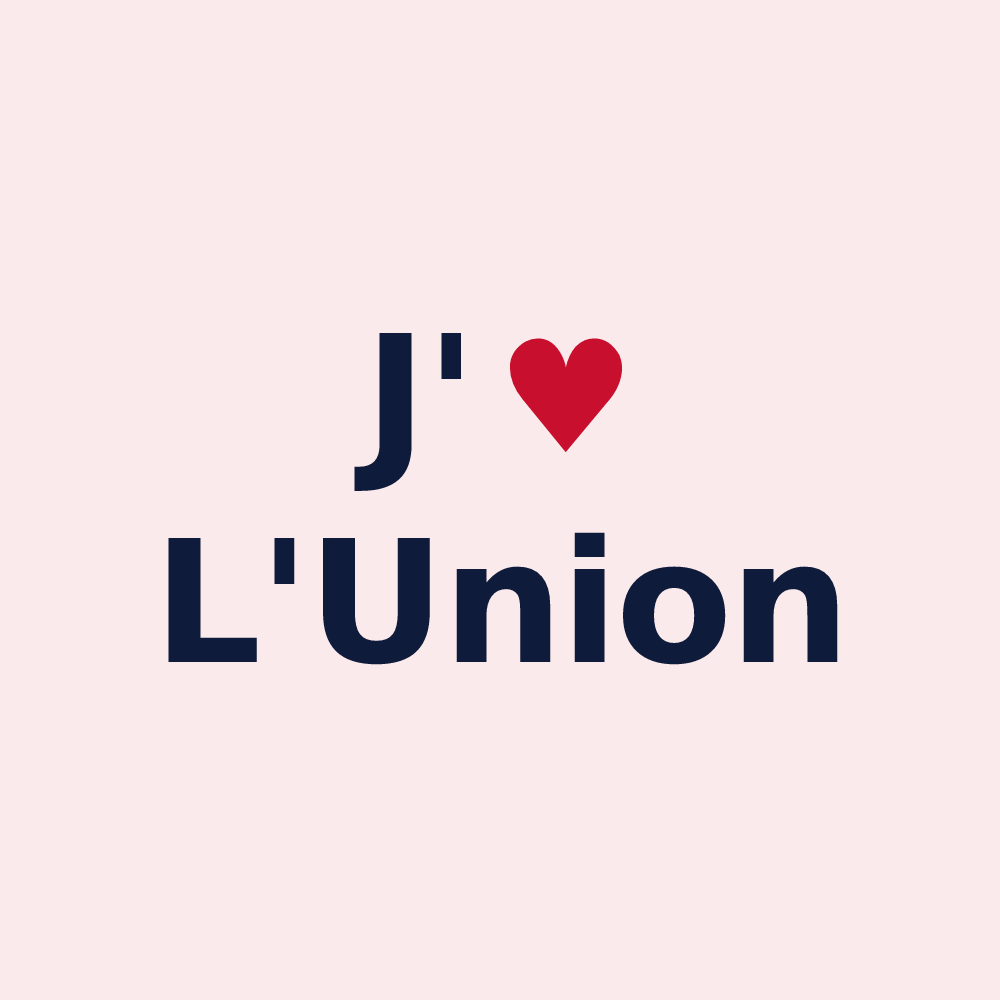 Magnet personnalisé L'Union — design « J'aime L'Union » imprimé sur le magnet
