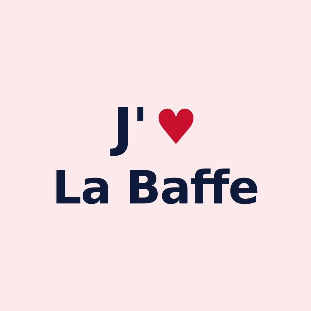 Magnet personnalisé La Baffe — design « J'aime La Baffe » imprimé sur le magnet