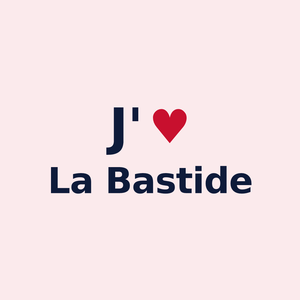 Magnet personnalisé La Bastide — design « J'aime La Bastide » imprimé sur le magnet
