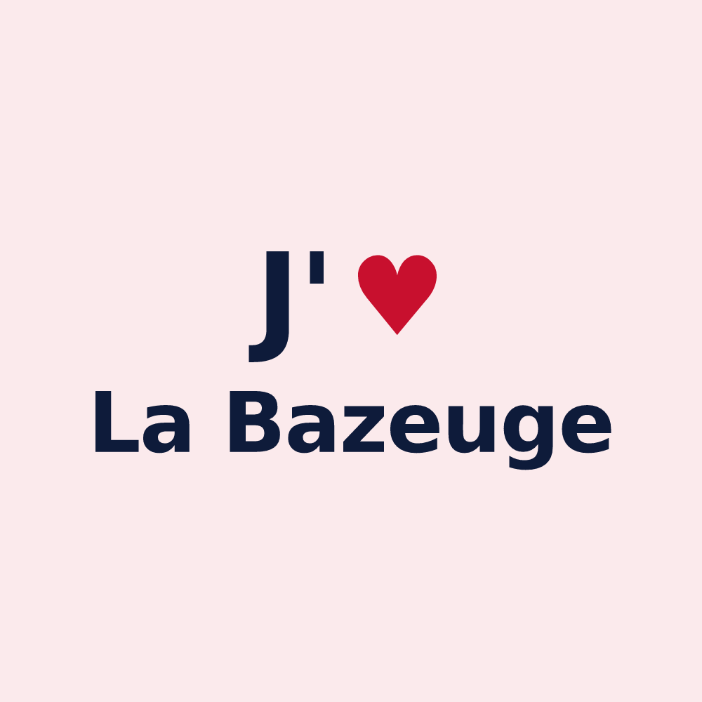 Magnet personnalisé La Bazeuge — design J'aime La Bazeuge