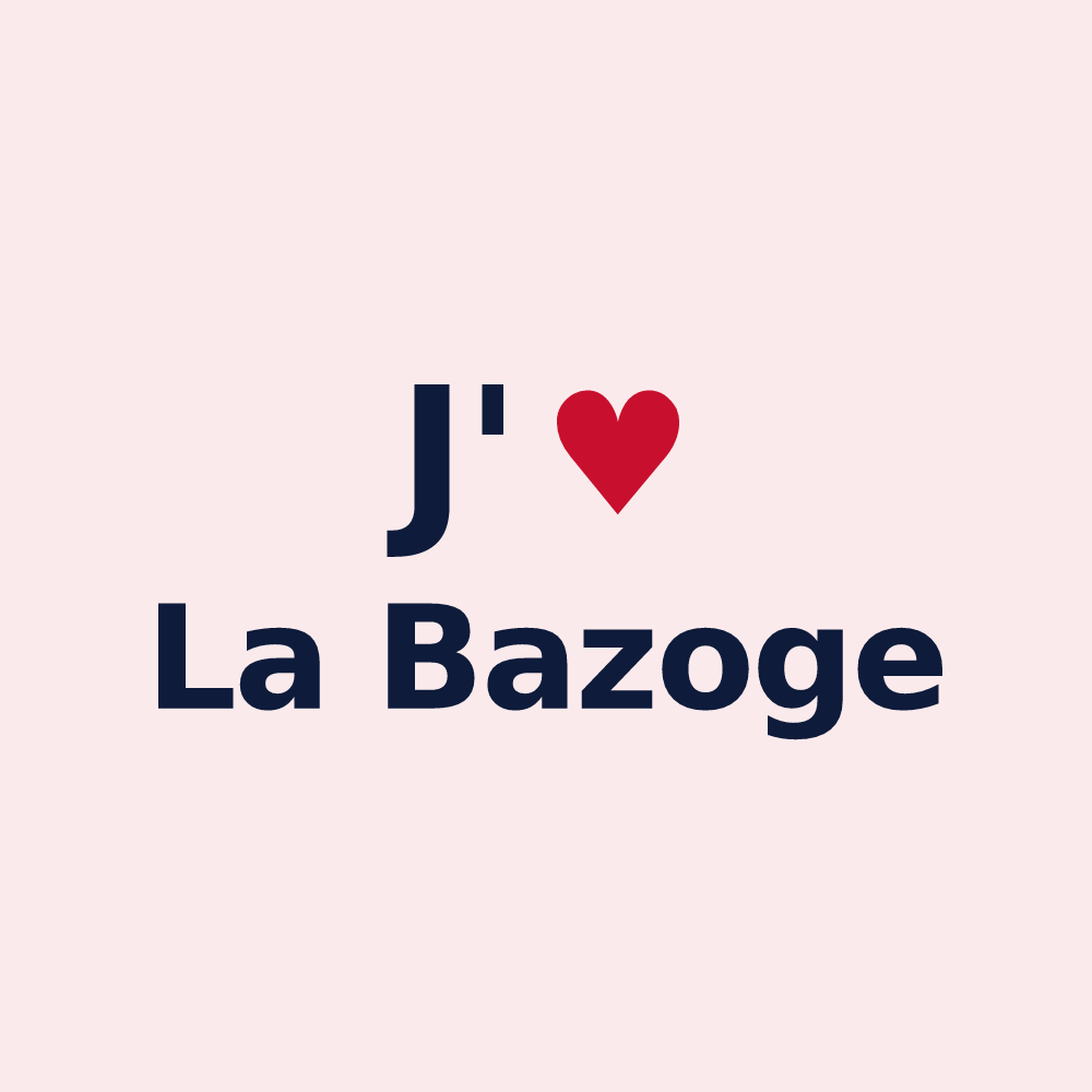 Magnet personnalisé La Bazoge — design J'aime La Bazoge