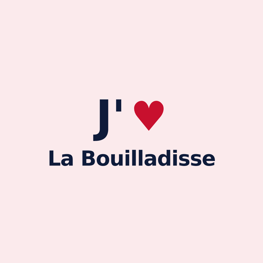 Magnet personnalisé La Bouilladisse — design « J'aime La Bouilladisse » imprimé sur le magnet