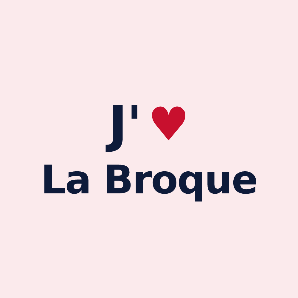 Magnet personnalisé La Broque — design « J'aime La Broque » imprimé sur le magnet