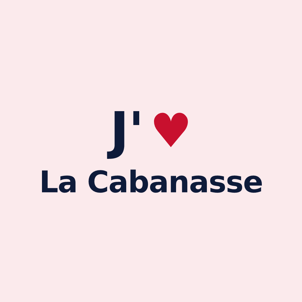 Magnet personnalisé La Cabanasse — design J'aime La Cabanasse