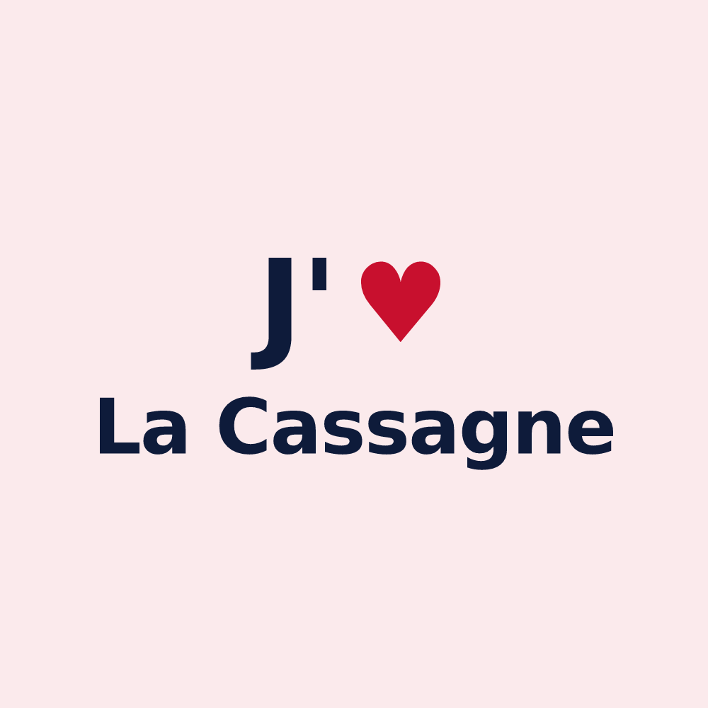 Magnet personnalisé La Cassagne — design J'aime La Cassagne