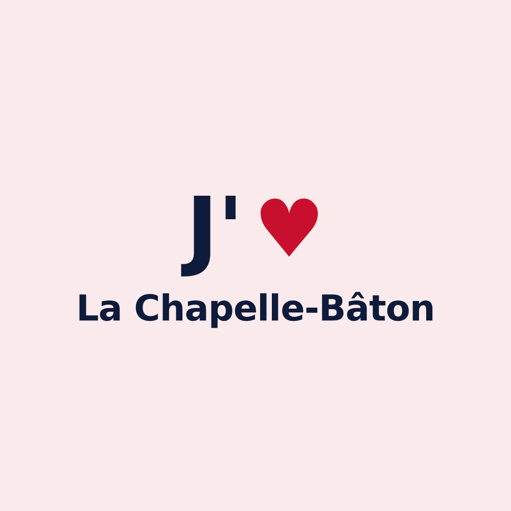 Magnet personnalisé La Chapelle-Bâton — design J'aime La Chapelle-Bâton