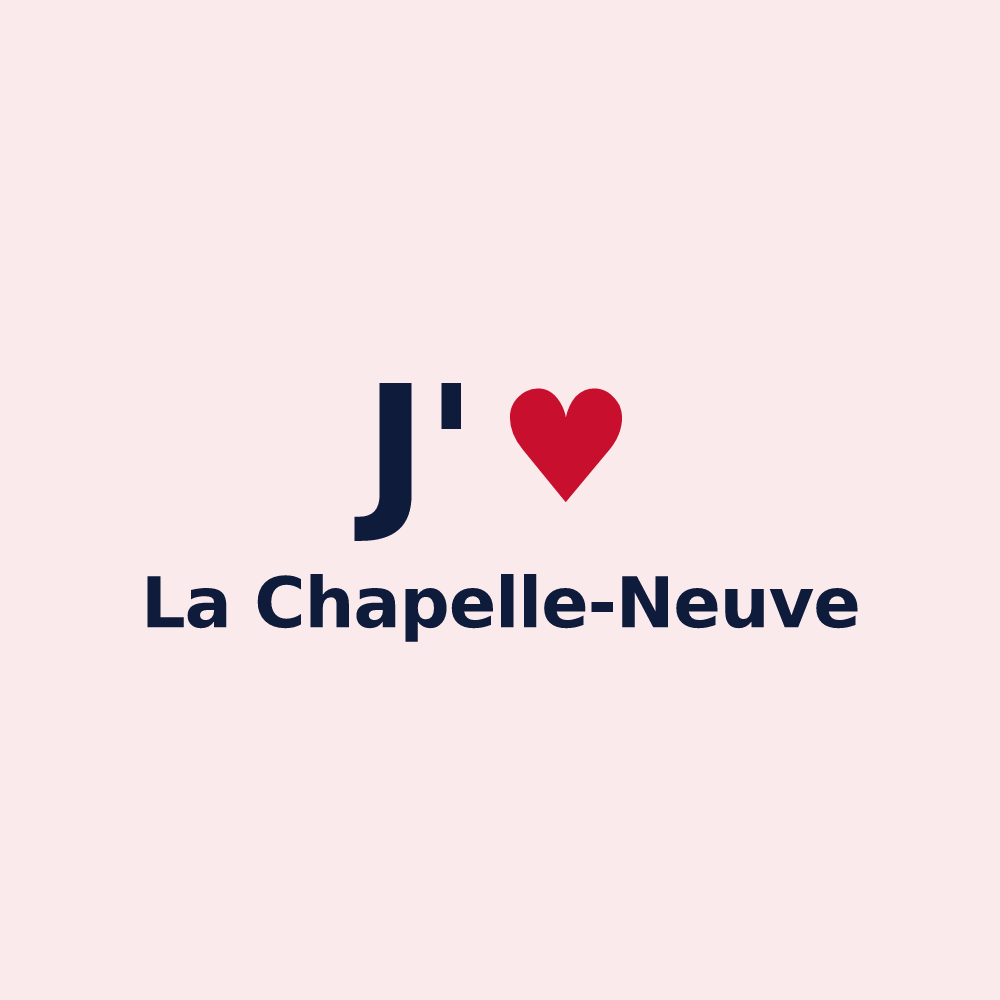 Magnet personnalisé La Chapelle-Neuve — design J'aime La Chapelle-Neuve