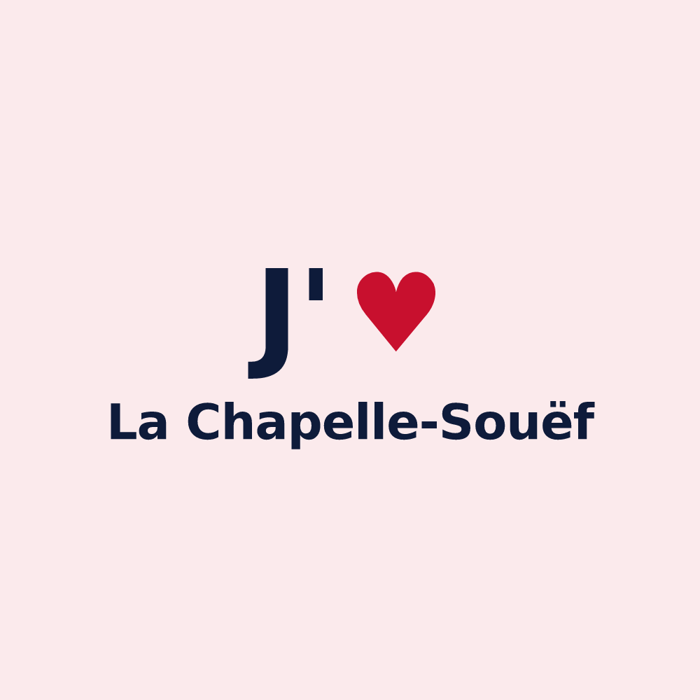 Magnet personnalisé La Chapelle-Souëf — design « J'aime La Chapelle-Souëf » imprimé sur le magnet
