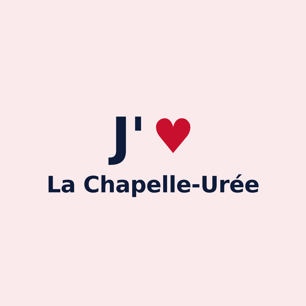 Magnet personnalisé La Chapelle-Urée — design J'aime La Chapelle-Urée