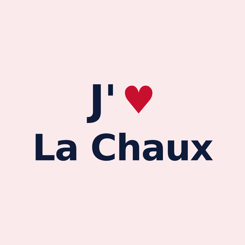 Magnet personnalisé La Chaux — design « J'aime La Chaux » imprimé sur le magnet