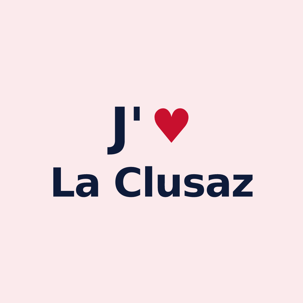 Magnet personnalisé La Clusaz — design J'aime La Clusaz