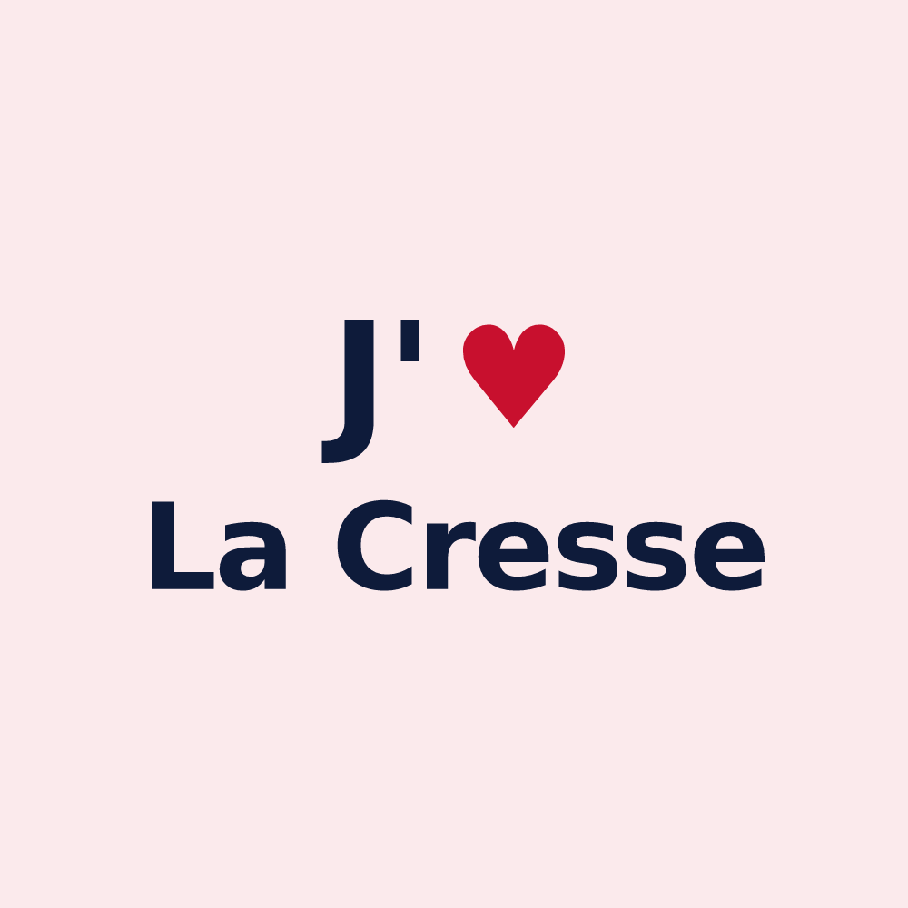 Magnet personnalisé La Cresse — design « J'aime La Cresse » imprimé sur le magnet