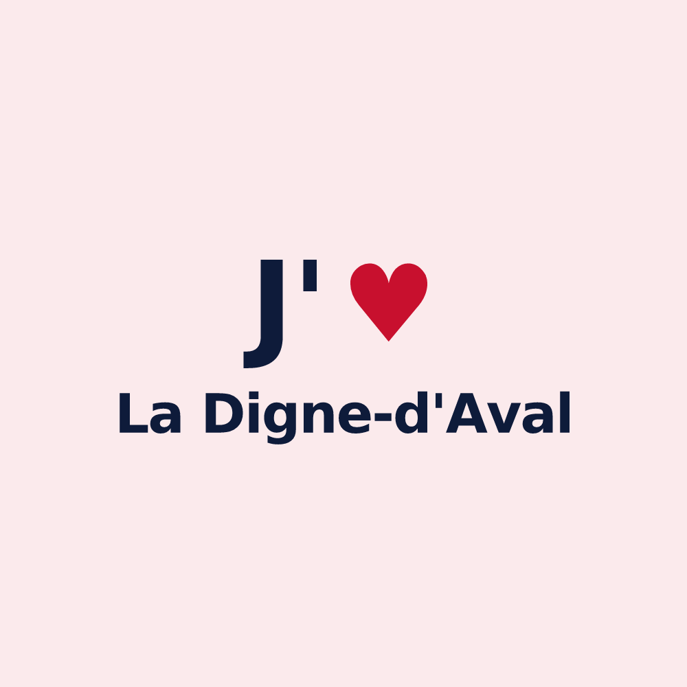 Magnet personnalisé La Digne-d'Aval — design J'aime La Digne-d'Aval