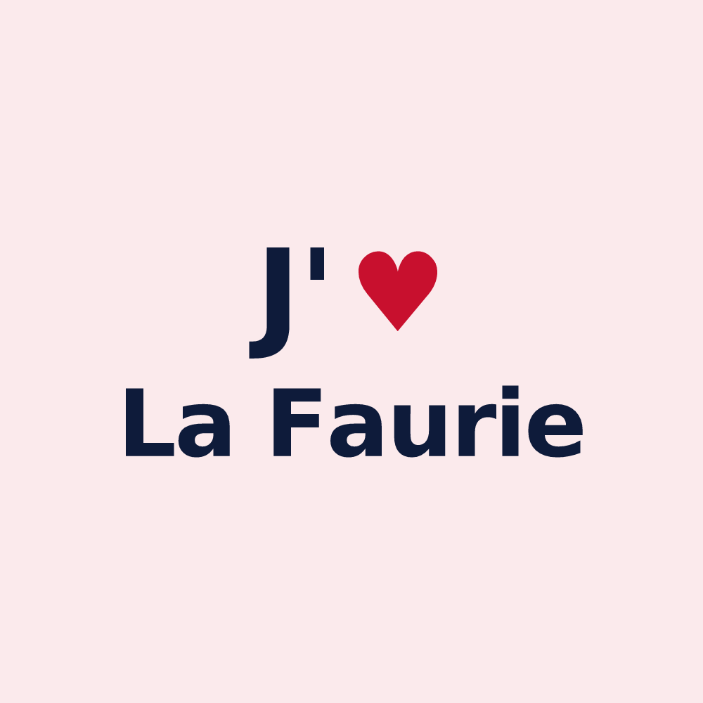 Magnet personnalisé La Faurie — design « J'aime La Faurie » imprimé sur le magnet