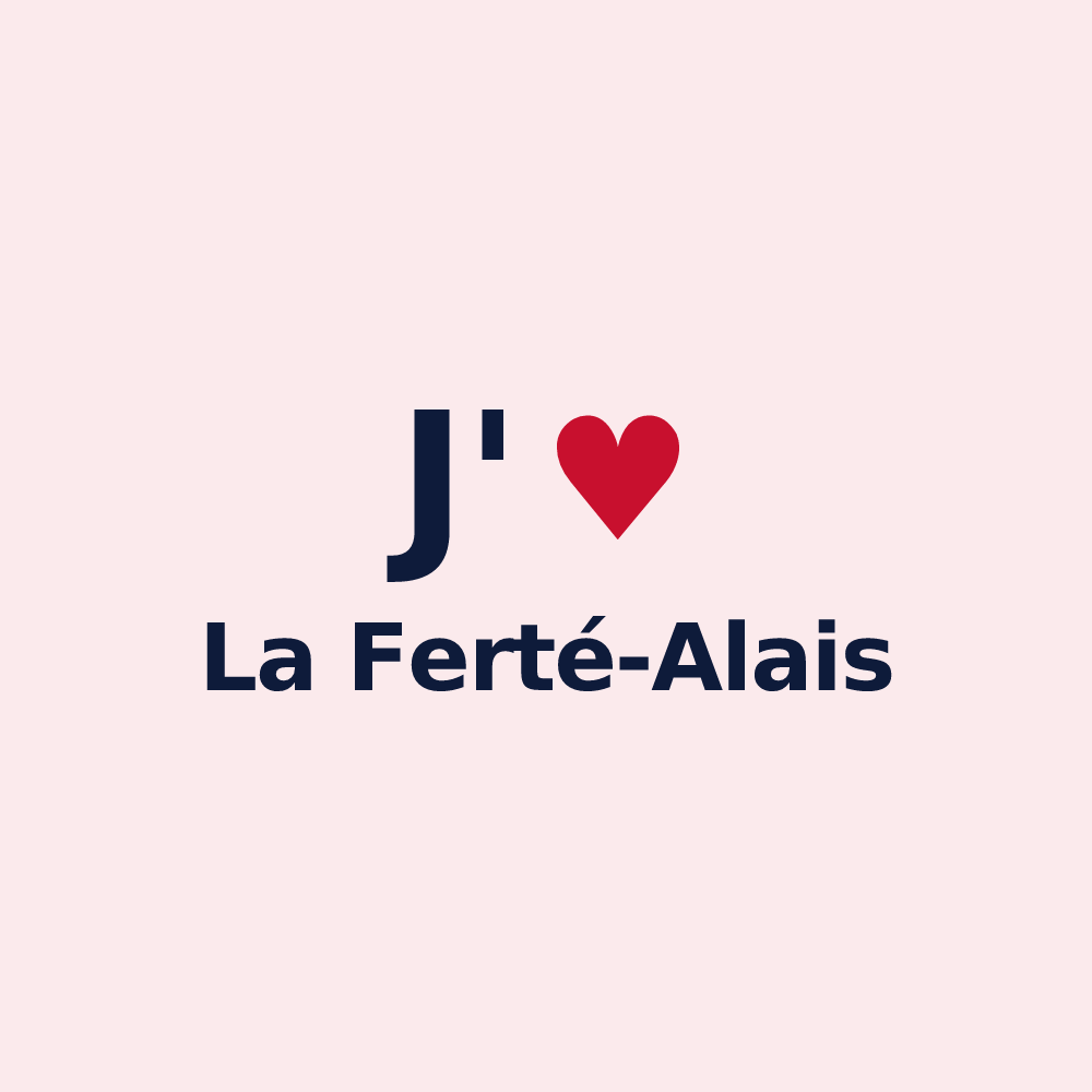 Magnet personnalisé La Ferté-Alais — design « J'aime La Ferté-Alais » imprimé sur le magnet
