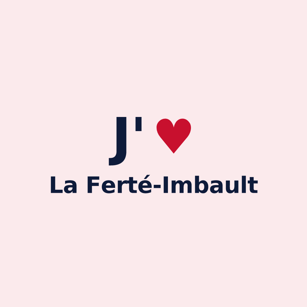 Magnet personnalisé La Ferté-Imbault — design J'aime La Ferté-Imbault