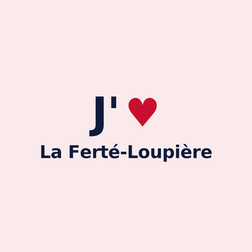 Magnet personnalisé La Ferté-Loupière — design J'aime La Ferté-Loupière