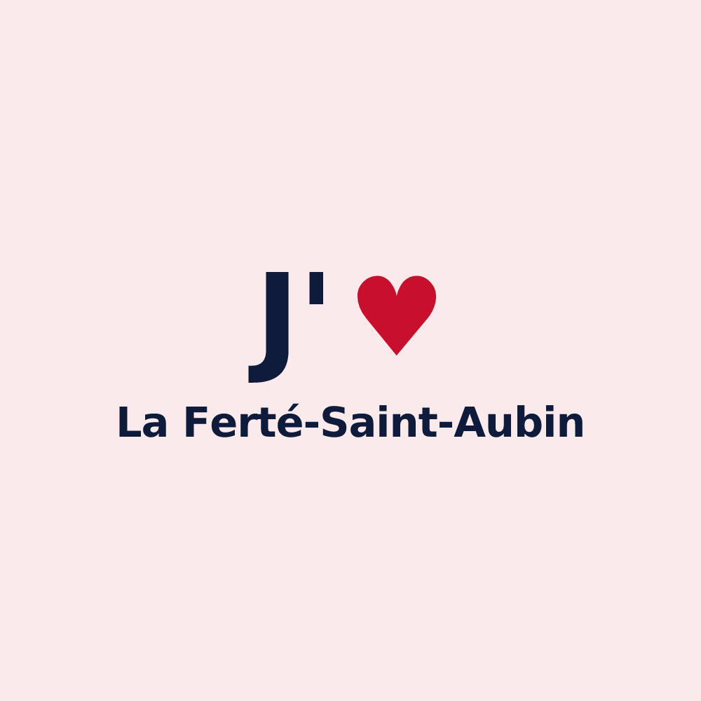 Magnet personnalisé La Ferté-Saint-Aubin — design J'aime La Ferté-Saint-Aubin