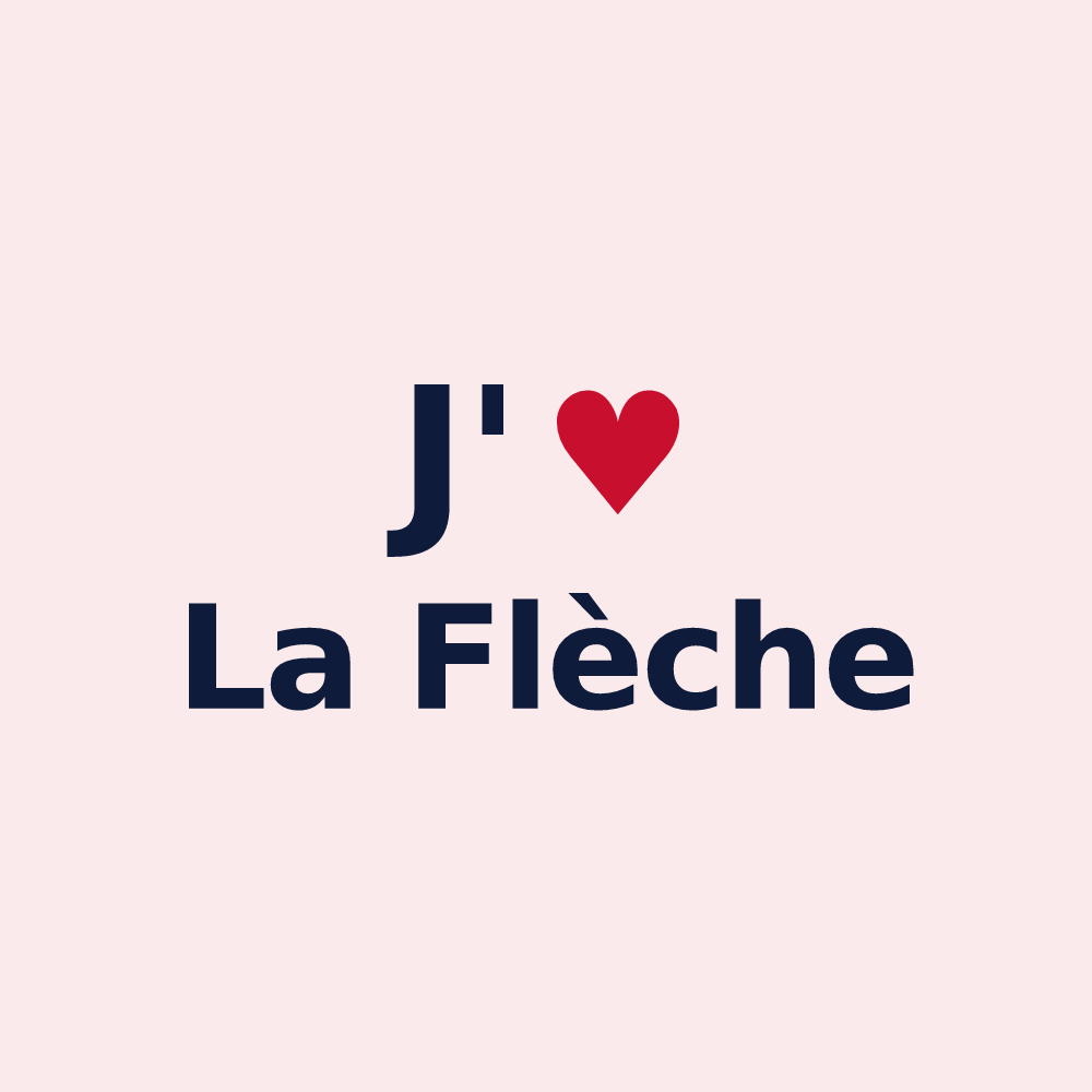 Magnet personnalisé La Flèche — design J'aime La Flèche