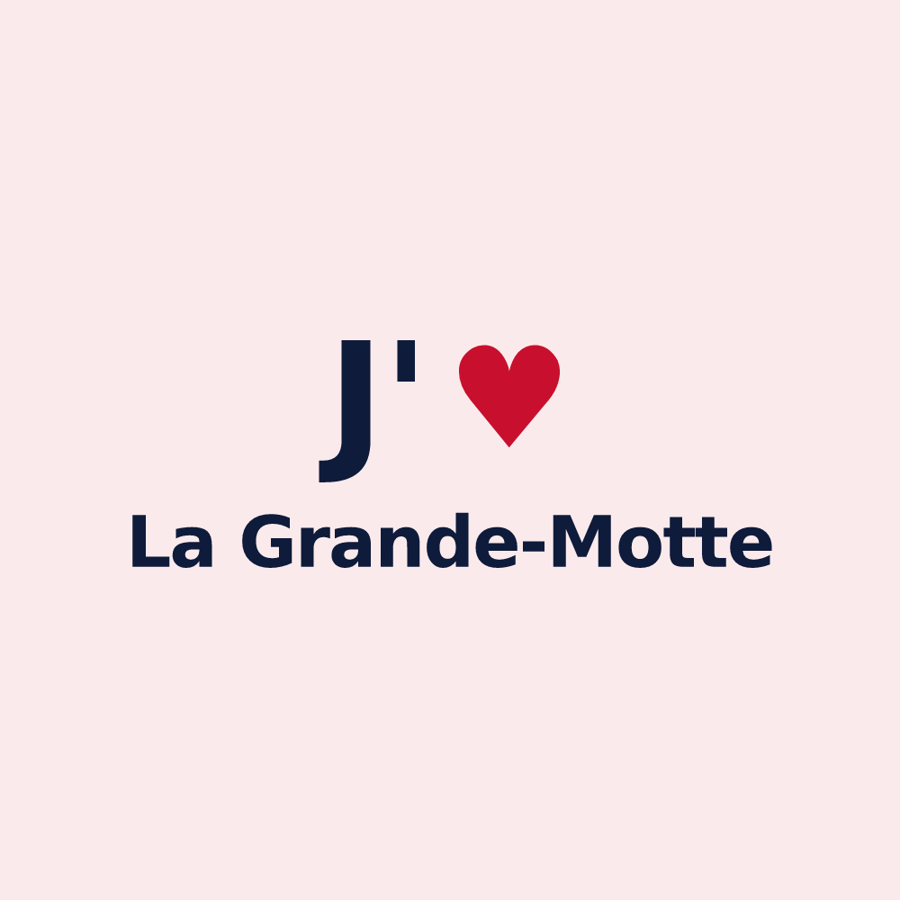Magnet personnalisé La Grande-Motte — design J'aime La Grande-Motte