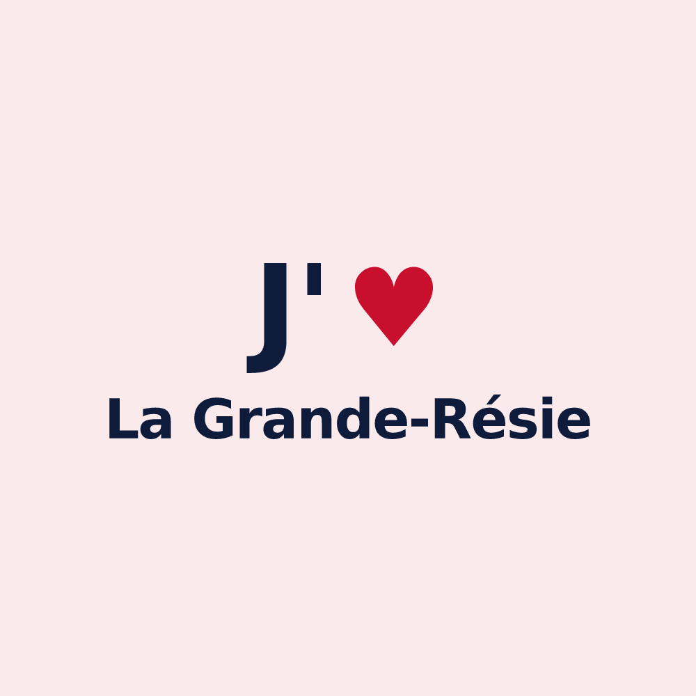 Magnet personnalisé La Grande-Résie — design « J'aime La Grande-Résie » imprimé sur le magnet
