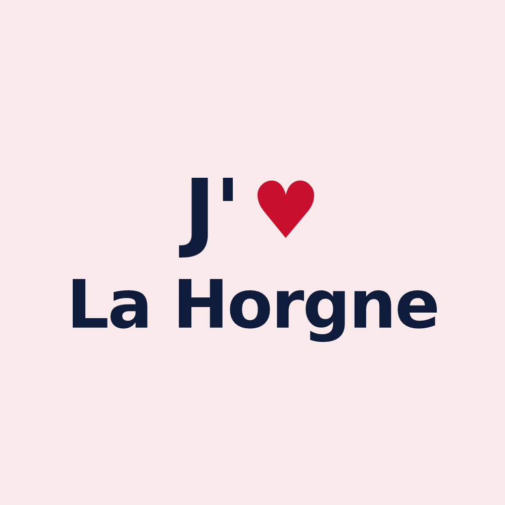 Magnet personnalisé La Horgne — design « J'aime La Horgne » imprimé sur le magnet