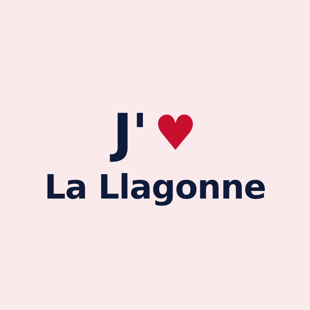 Magnet personnalisé La Llagonne — design « J'aime La Llagonne » imprimé sur le magnet