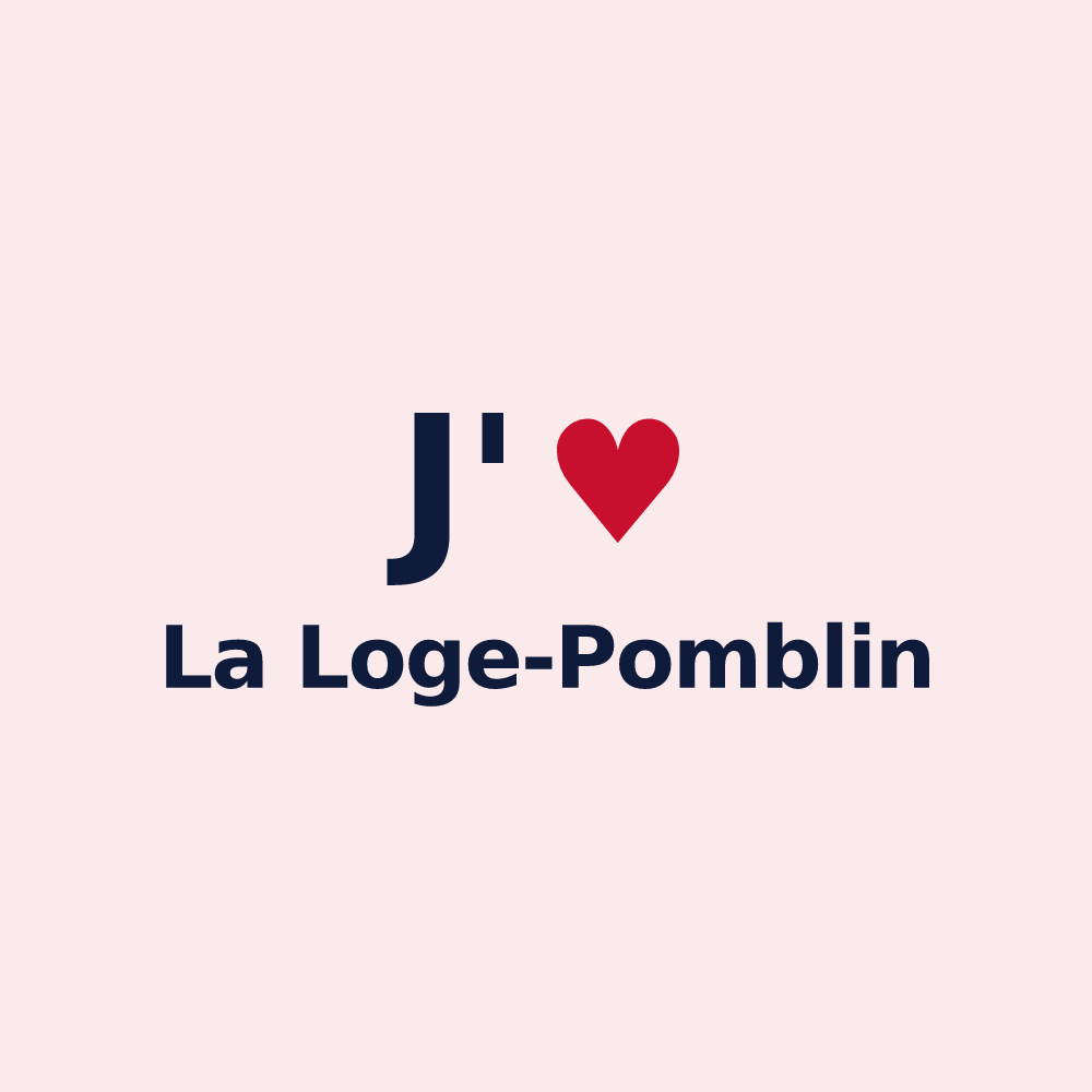 Magnet personnalisé La Loge-Pomblin — design J'aime La Loge-Pomblin