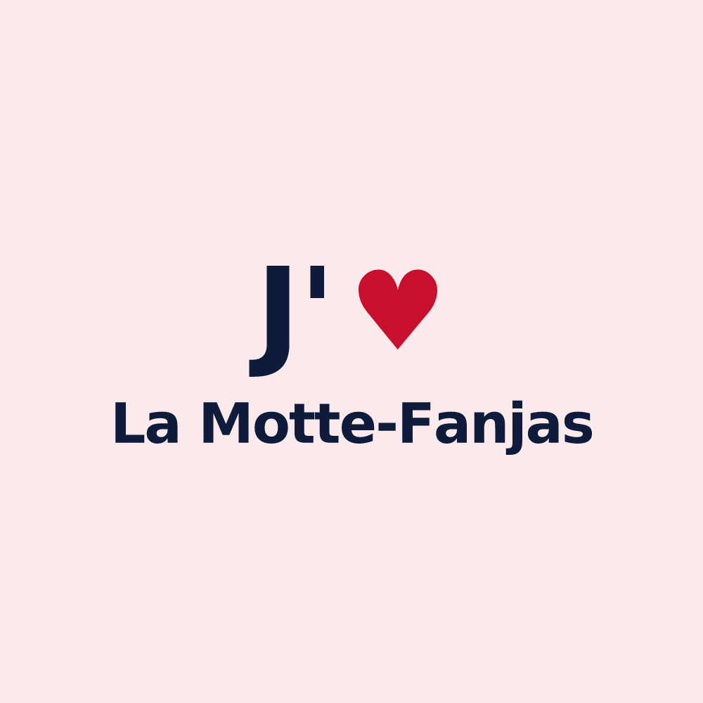 Magnet personnalisé La Motte-Fanjas — design J'aime La Motte-Fanjas