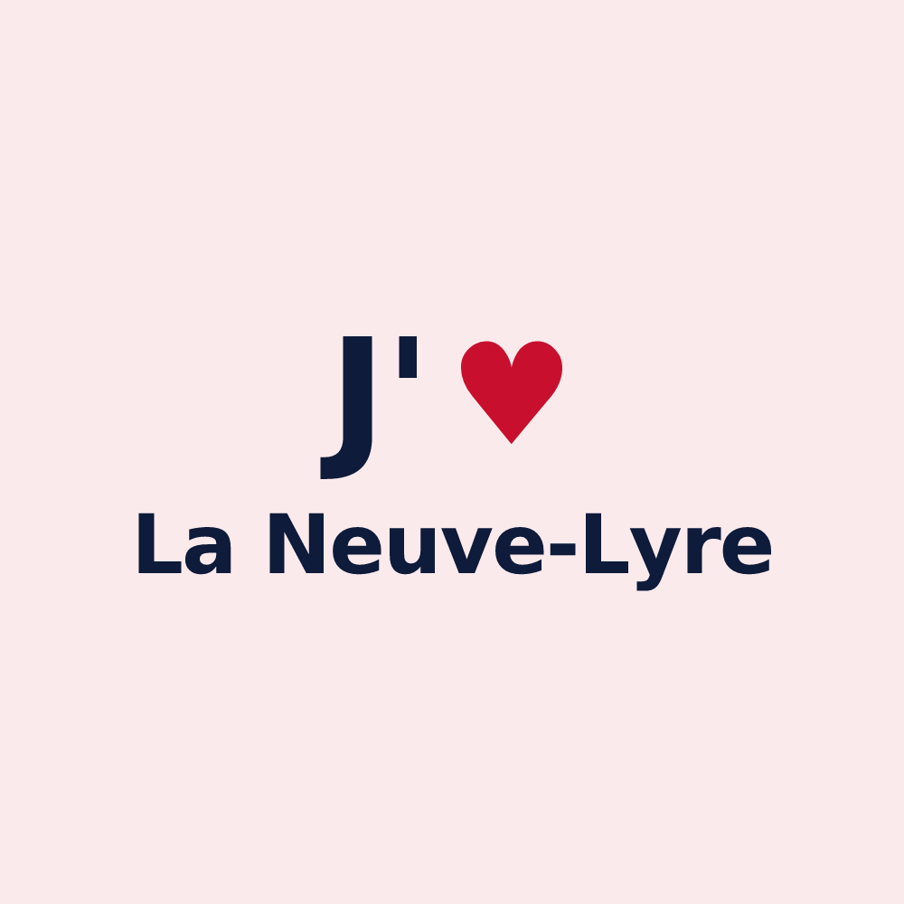 Magnet personnalisé La Neuve-Lyre — design « J'aime La Neuve-Lyre » imprimé sur le magnet