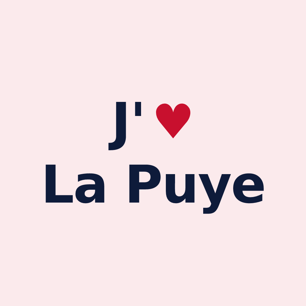 Magnet personnalisé La Puye — design « J'aime La Puye » imprimé sur le magnet
