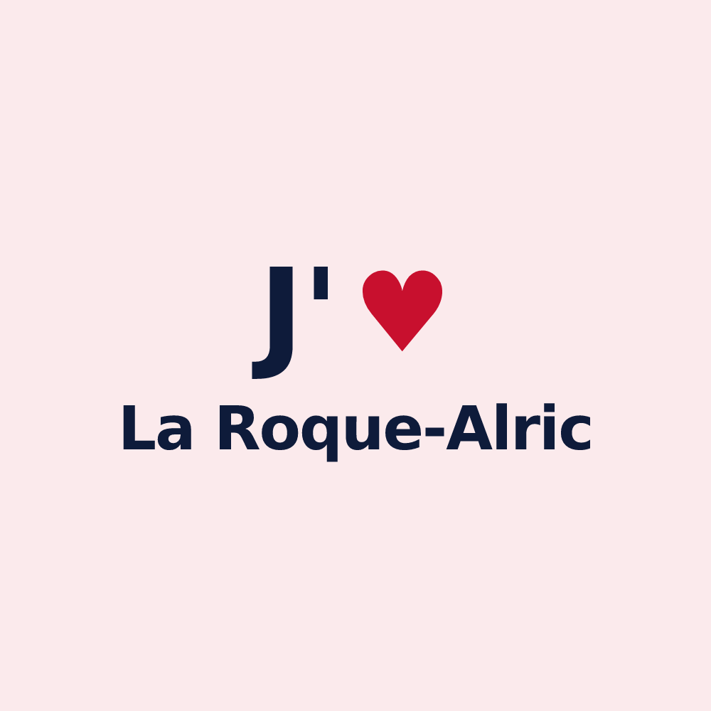 Magnet personnalisé La Roque-Alric — design J'aime La Roque-Alric