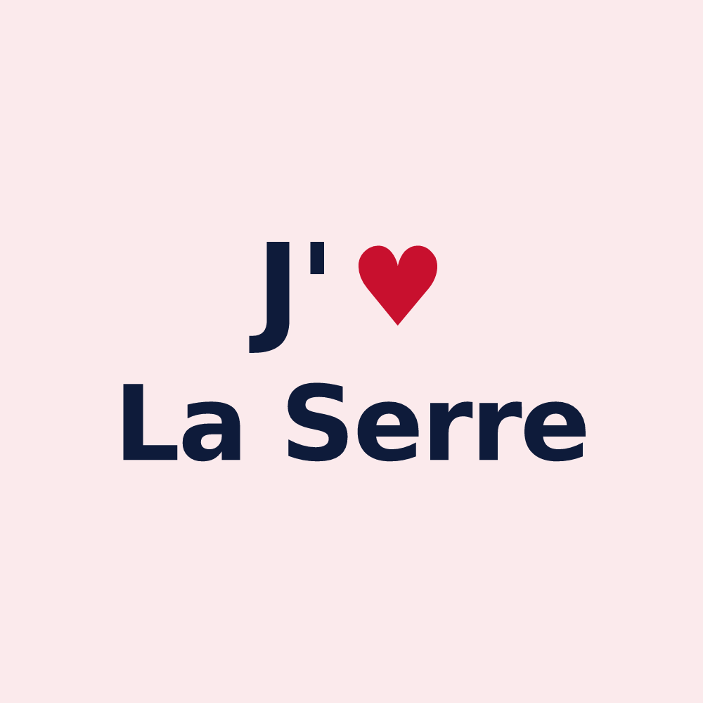 Magnet personnalisé La Serre — design « J'aime La Serre » imprimé sur le magnet